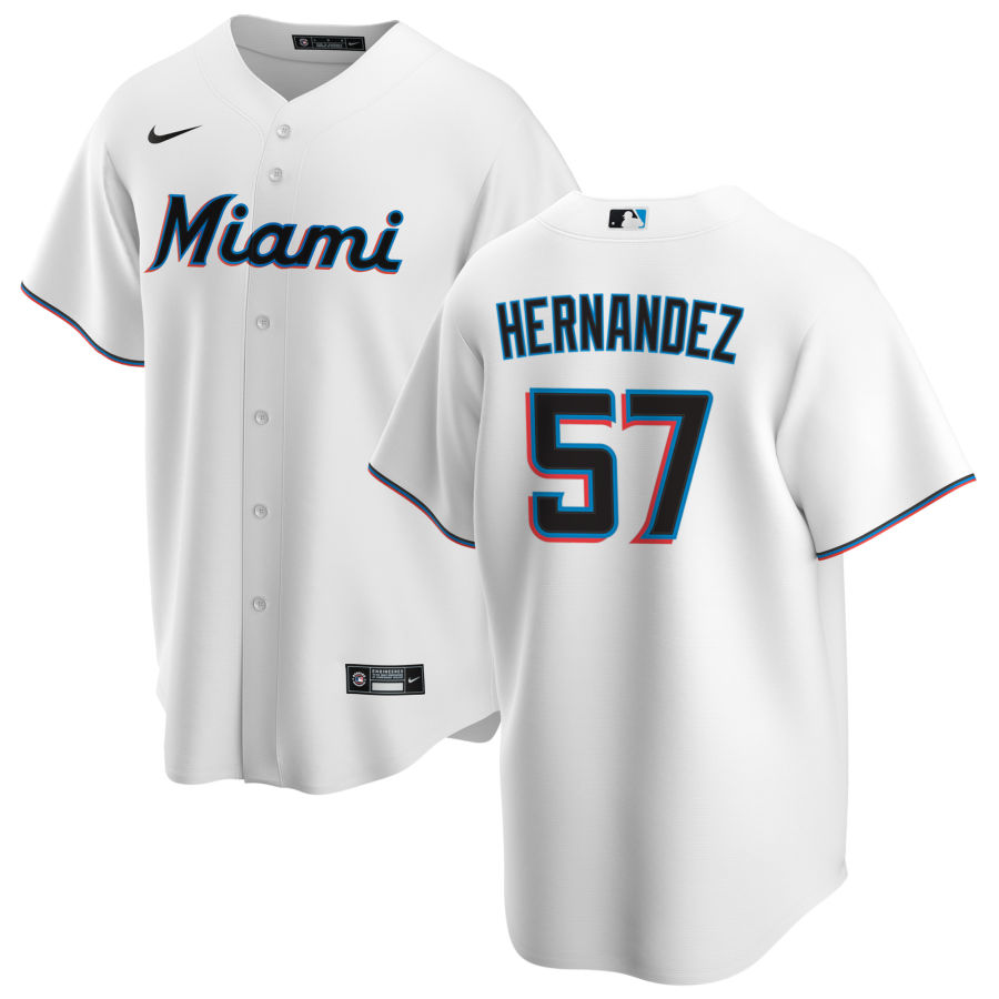 Nike Men #57 Elieser Hernandez Miami Marlins Baseball Jerseys Sale-White